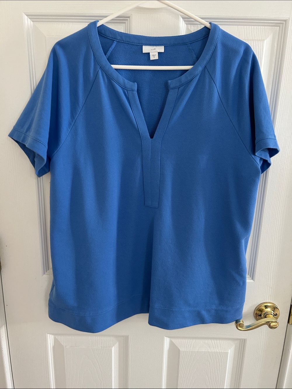 J. Jill Cornflower Blue Short-Sleeve Notch-Neck Tee